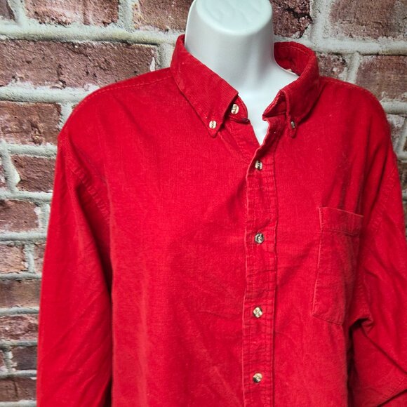 St Johns Bay Shirt XL | Red Button Up Cotton Casual Outdoor Classic Workwear - Picture 3 of 6